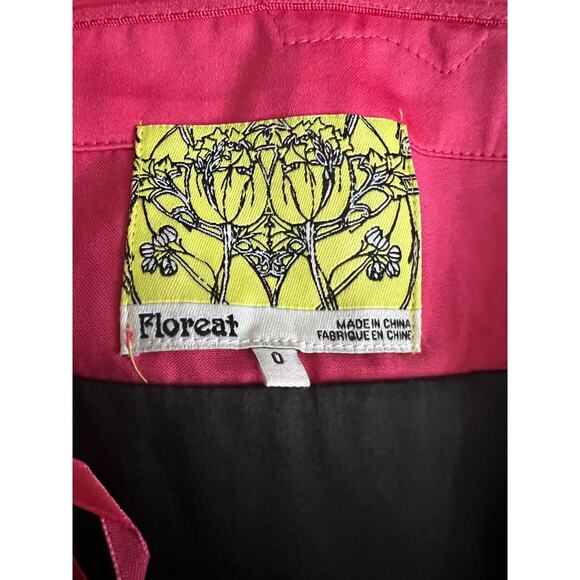 Anthropologie's Floreat Sunrise & Midnight Sheath Dress Gray Lace Pink Size 0 - Picture 11 of 11